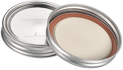 sourcing map Canning Lids, 8 Sets - Tinplate Split-Type Mason Jar Lids and Bands Wide Mouth with Date Leak Proof Fits Storage Cover (Silver)