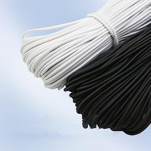 1.0-6.0mm Banda elástica redonda de alta elasticidad Banda de goma Cordón elástico para la fabricación de joyas Accesorios de bricolaje-Blanco, 6 mm, 5 metros