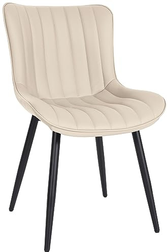 CLP besökarstol Largo I sammet I konstläder I matrumsstol med metallram, färg: kräm, material: konstläder