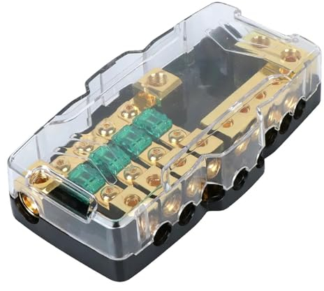 NURII Verteilersicherungskasten, Block, multifunktionaler Auto-Audio-Sicherungshalter for die Stromaufteilung 12 V–24 V for Autos (Size : 4Pcs 60A)