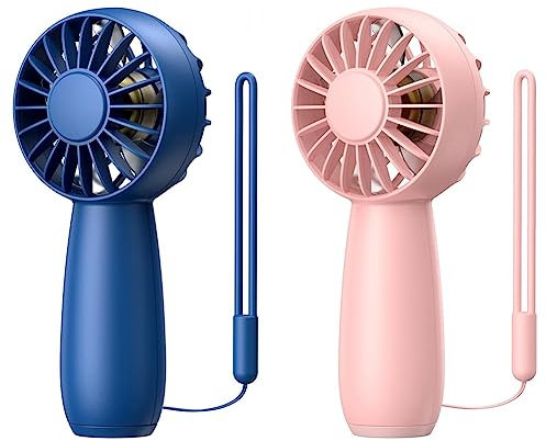 Knadgbft2 Pack Handheld Fan Rechargeable Mini Fan Personal Fan with 3 Speeds Fan Fit for Home, Office, Travel