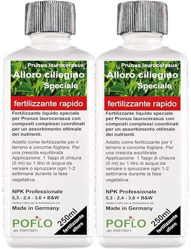 Fertilizzante per alloro ciliegia Fertilizzante per alloro Prunus laurocerasus, fertilizzante liquido di qualità superiore della linea professionale 500ml
