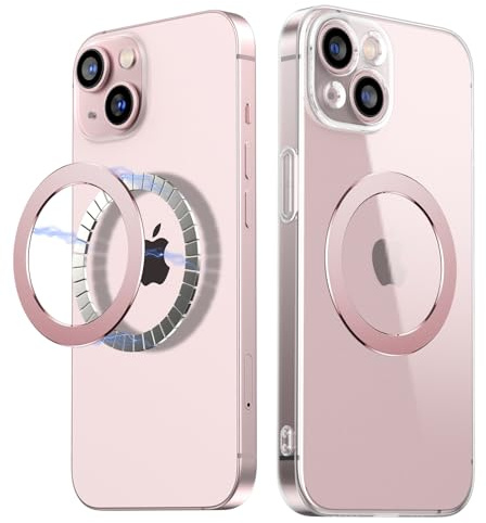 Magnetic Ring Sticker for Magsafe Phone Magnet 2 Pack, Upgrade Bulit-in Magnet for Wireless Charging, Phone Case, Car Holder, Universal Conversion for MagSafe Adapter Kit (Pink)