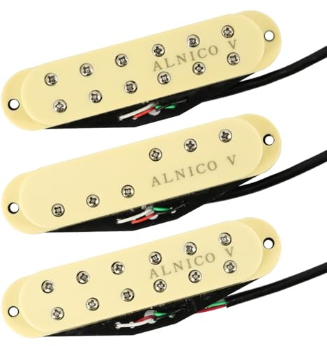 Ogdni Gitarren-Tonabnehmer-Set, Einzelspulen-Tonabnehmer, Humbucker, hohe Ausgangsleistung, Stratotonabnehmer, Gitarrenhals/Mitte/Steg-Tonabnehmer für Stratocaster, E-Gitarre, Ersatzteil, cremefarben