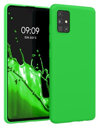 kwmobile Housse Compatible avec Samsung Galaxy A51 Coque - Housse de téléphone Protection Souple en Silicone - Vert Fuchsia
