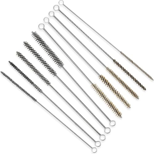 10 Pieces Wire Tube Brushes for Cleaning Pipe Tube Brass Brush Brass Pipe Cleaning Brush Wire Pipe Cleaner Brush,5 Sizes