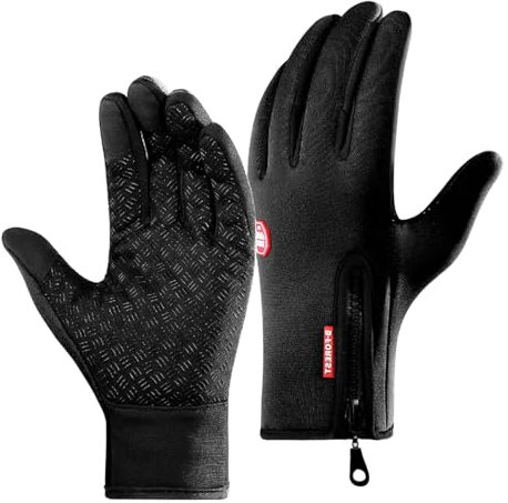 Frostfit - Thermo Handschuhe Unisex Outdoor Hiking Skiing Anti-Slip Touch Screen Windproof Waterproof Plus Velvet Premium Thermo Gloves (Schwarz, L)