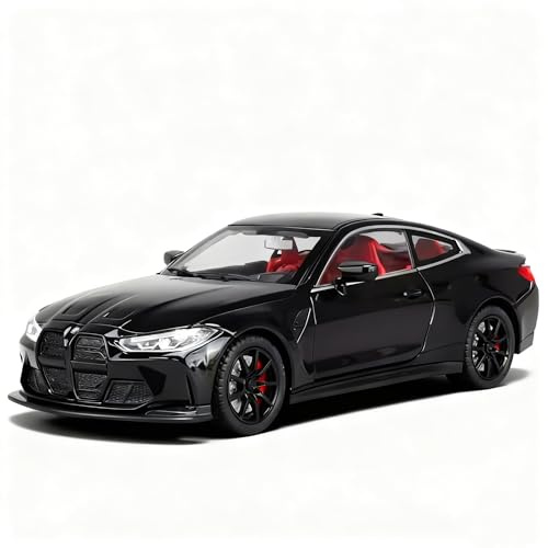 TGRCM-CZ 1/24 Compatible with BMW M4 Model Car, Zinc Alloy Pull Back Vehicles Model Car with Sound and Light for Collectors & Kids 3+ Years Old Birthday Gift(Black)
