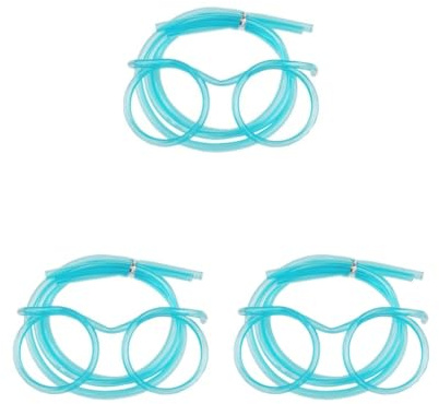 3 Set PVC Fun Brillen Strohhalm Tube Kinder Geburtstag Party Bar Zubehör Trinkhalm Zufällige Farbe