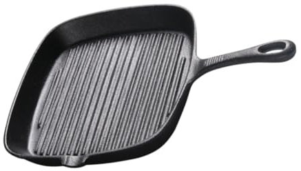 HOMOBABE 1pezzi Padella Per Steak Ghisa Striata Non-aderente Quadrata Per Cottura Al Forno e Induzione Perfetta Per Cucina Casalinga e Outdoor