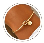 Turandoss Knoten Buchstaben Armband Damen Gold Silber Geschenke für Frauen | 14K Vergoldet, Armband mit Buchstaben A-Z, Wasserfest Armreif Gold, Personalisierte Geschenke für Frauen Freundin Mädchen