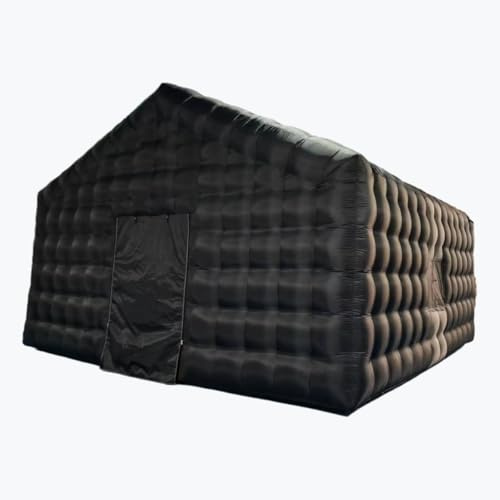 Grande tenda a cubo gonfiabile nera per feste, discoteca, discoteca, per matrimoni, compleanni, feste, noleggio aziendali (50 x 40 x 4 m, con soffiatore