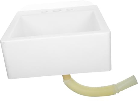 HOMSFOU Lavabo da Parete in Plastica Resistente Design per Bagni Compatti Appartamenti in Affitto e Ambienti Utility Installazione Facile