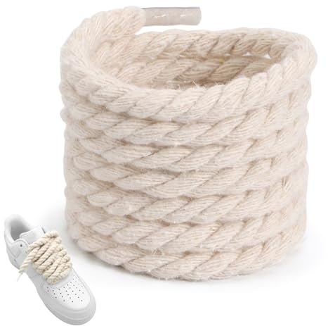 Beojonvy Cordones Gordos para Air Force 1, Algodón Resistente 0.7cm Espesos 140cm Largos, Redondos de Cuerda, Ricambio para AF1 y Zapatillas Deportivas