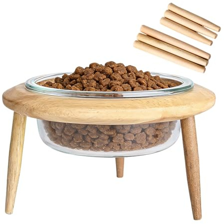 Gamelle surélevée pour chat - Avec support contre les vomissements - Bol surélevé réglable en hauteur - Pour la maison, le salon, la cuisine, la chambre à coucher, la salle de jeux, l'appartement, la