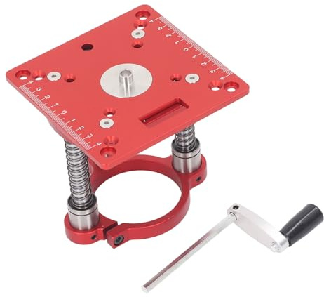 de elevación para mesa de enrutador de aleación de aluminio de 65 mm, plataforma de elevación ajustable para enrutador con superficie anodizada y sujeción por anillo para m