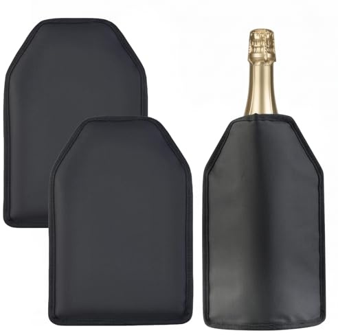 Wine Cooler Sleeve, Wine Bottle Gel Cooler Sleeve Freezer Chiller, Long Lasting Keep Wine Cool and Chill Sleeve for Prosecco Champagne Beer Wine Bottles