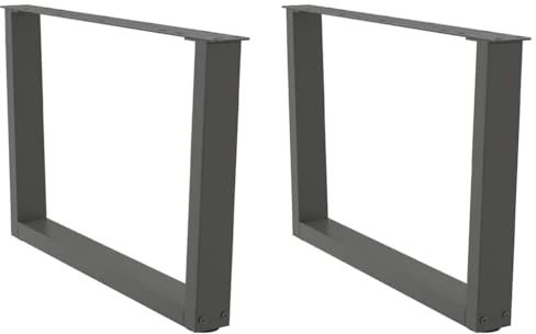 Runheo Couchtischbeine V-Form 2 Stück Anthrazit pulverbeschichteter Stahl 70x(42-43,3) cm mit Verstellbarer Höhe, Möbelfuß für Couchtisch Wohnzimmer Büro, stabiles Tischgestell Ersatzteil