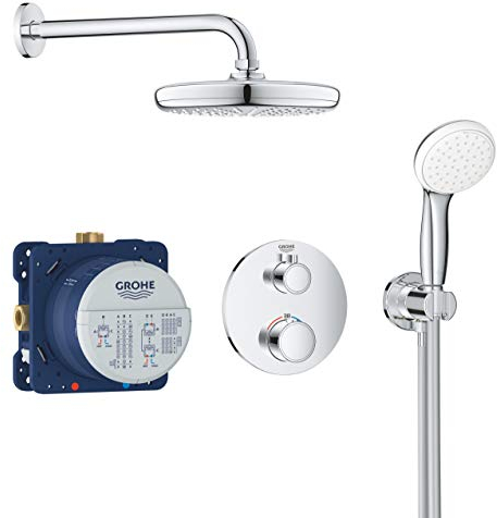 GROHE Pack de Douche encastré Thermostatique Grohtherm avec Set de Douche Tempesta 210 34727000 (Import Allemagne)