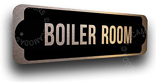 Deca Moda Boiler Room Sign, Copper Finish, 9 x 3 inches