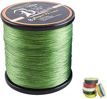 LSHEL 300m/500m/1000m Fil de Pêche Tressée 8 Brins Ligne de Pêche Lure Ligne Fil Multifonctionnel, 1000m Army Green, 1.0#0.17mm/20lb/9.0kg