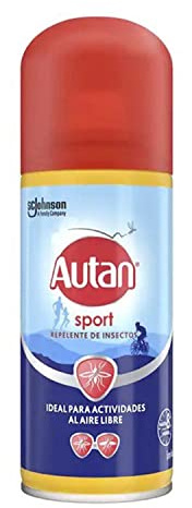 Autan Sport - Repelente de mosquitos, moscas y garrapatas. Resistente al sudor, Spray en seco, Para actividades al aire libre, 100ml, El embalaje puede variar