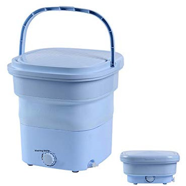 Washers Mini Lavatrice Pieghevole, Lavatrice elettrica Portatile con Funzionamento a manopola, Secchio per Lavanderia Personale Piccola Lavatrice per Viaggi in Campeggio