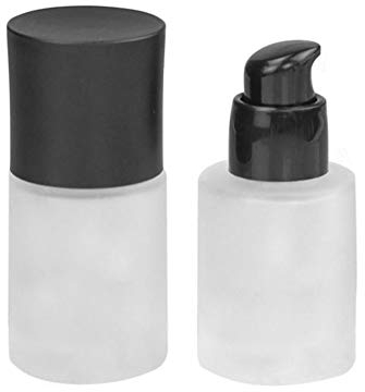 Leere Milchglas-Pumpflasche, 30 ml, für Flüssigkeit, Foundation, Make-up, Kosmetik, Aufbewahrungsfläschchen, Behälter für Reise, Lotion, ätherisches Öl, Emulsion, Probeflasche, 2 Stück, transparent,