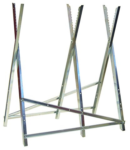 OZAKI - Chevalet De Tronçonnage En Métal Avec Dents Réglable - 3 Trétaux Pour Sciage Et Coupe De Bûche - Longeur 76 cm - Largeur 76 cm - Hauteur 77 cm