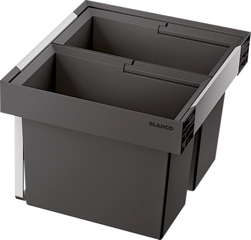 BLANCO FLEXON II low 50/2 | Système de déchets | pour armoires inférieures de 50 cm de large | Système à encastrer dans les tiroirs | 2 seaux de 19 litres | Hauteur d'installation minimale : 324 mm