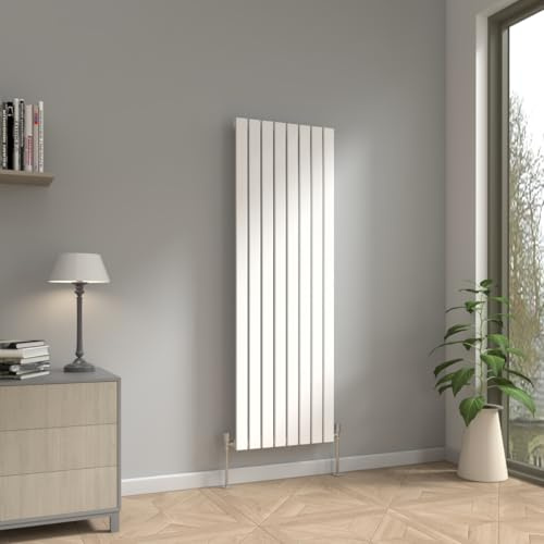 NRG 1600 x 544mm Vertical Radiator Gloss White Single Flat Panel | Central Heating Heater Radiator, Mild Steel, Tall Radiator, Wall Mounted, Designer, for Kitchen, Bathroom