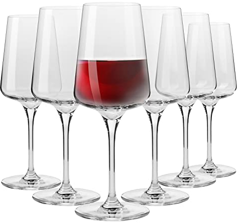 Krosno Copas de vino tinto | Diseño elegante | Juego de 6 | 500 ml | Colección Infinity | Ideal para casa, restaurantes y recepciones | Apto para lavavajillas | Cristal sin plomo