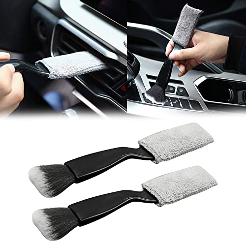 Detailing Pinsel Auto 2 In 1, 2pcs Auto Reinigung Pinsel Set mit Doppelkopf Autoreinigung Innen Staubpinsel Auto Reinigungspinsel Auto Sauber Machen Innenraum Zum Reinigen Von Air Vent (B)
