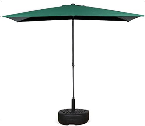 ESCOLL Balkon Sonnenschirm Halb Rechteckig 250cmx130cm Kleiner Balkonschirm Halbrund Schirmständer Terrassenschirm Gartenschirm (Color : Grün)