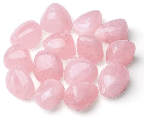 XIANNVXI Rose Quartz Crystals Polished Rose Quartz Stones Natural Irregular Reiki Polished Pink Tumbled Stones Palm Crystals Bulk Gemstones Vase Filler 100 Gram