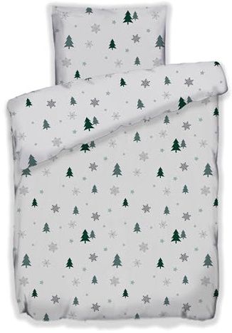 MB Warenhandel24 Bettwäsche Winter 135x200 + 80x80 cm Microfaser Flausch Fleece Thermofleece warm 2 TLG teilig (ca. 1x 135x200 + 1x 80x80 cm, Tanne)