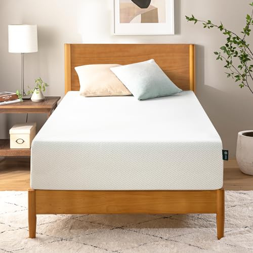 Zinus 10 Inch Twin Green Tea Memory Foam Mattress [New Version], Fiberglass Free, Medium Firm Feel, Zoned Pressure Relief, Certified Safe Foams & Fabric, Mattress in A Box