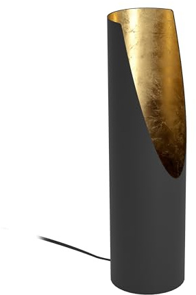 EGLO LED Tischlampe Prebone, hohe Tischleuchte mit indirekter Beleuchtung, Wohnzimmerlampe aus Metall in Schwarz und Gold, Deko-Lampe inkl. GU10-Leuchtmittel, 49 cm, warmweiß