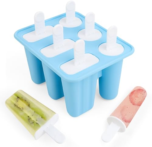KEWUZY Eisformen Silikon, Eislutscher Eisförmchen,Popsicle Formen Set,Eis Form Stieleisform,Sili kon Eisformen,Eiszapfen sind BPA-frei,Silikon Popsicle Formen für Kinder in Lebensmittelqualität