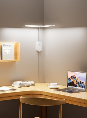 TOPMB Wall Mounted Reading Light, Book Lights with 2 Heads Ultra Long LED Bars, Bedside Reading Lamps for USB Output, Bright 5 Dimmable with 360° Gooseneck 4 Hour Auto Off Bed Headboard Lights