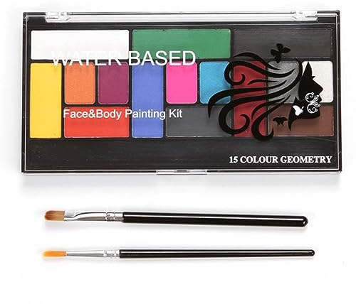 15 Farben Wasserbasierte Make-up-Palette, Professionelle Bodypainting-Make-up-Palette für Halloween