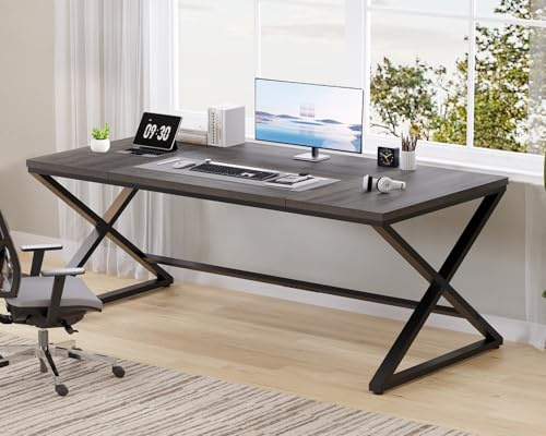 LVB Gaming Desk Office Table Computer Large Desks for Home 180cm Dark Oak