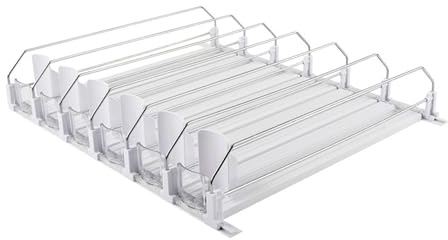 Baoblaze Self Push Drink Organizer for Fridge, Automatic Pusher Glide, 6 Row Pantry Water Bottle Storage, Home Can Dispenser, 41cm