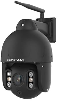 Foscam Cámara IP Domo PTZ Wi-Fi para Exteriores de 8MP con focos y Seguimiento Inteligente SD8P Negra
