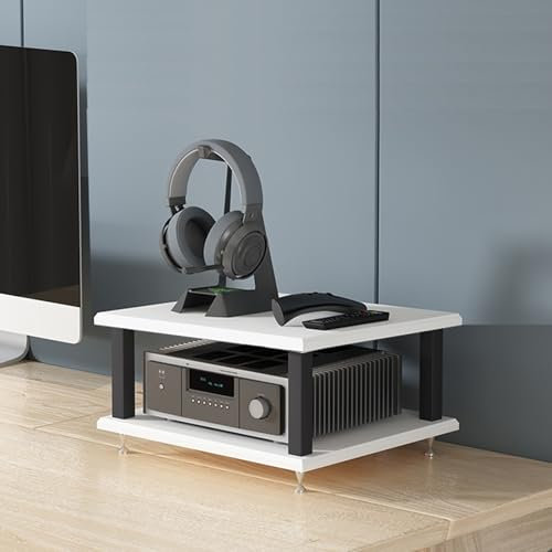 Hifi rack Router schrank Stereo-Komponenten-Rack/Schrank,Hochwertiger Audio-Video-Medienständer,Bodenstehendes Audio-Rack Tower-CD-Player-Ständer für Audio-Video-Theater im Büro(Wit,40X35X22CM)