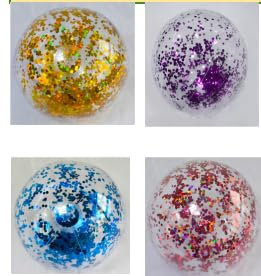 4PCS Palloni Da Spiaggia Gonfiabili Glitterati, 40cm Pallanuoto Gonfiabile, Pallone Da Spiaggia Gonfiabile Bambini Adulti, Trasparente Pallone Gonfiabile Ad Acqua Per Le Feste In Piscina Estive