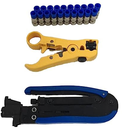 Gadpiparty Kit De Sertissage De Câbles - Un Outil Pour Connecteurs Rg6 Rg59 Rg11 75-5 75-7 F Coupe-câble Inclus