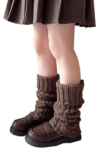 Kinderstulpen Babystulpen Thermo Beinwärmer Weiche Knielang Socken Kleinkind Stulpen Mädchen Beinstulpen Armstulpen Dehnbare Beinhandschuhe Leg Warmers Beinwärmer für Mädchen (Coffee, One Size)