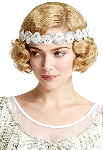 BABEYOND Flapper 1920s Gatsby Stirnband-Damen Vintage Kopfbedeckungen Hochzeit Prom Haarschmuck Silber