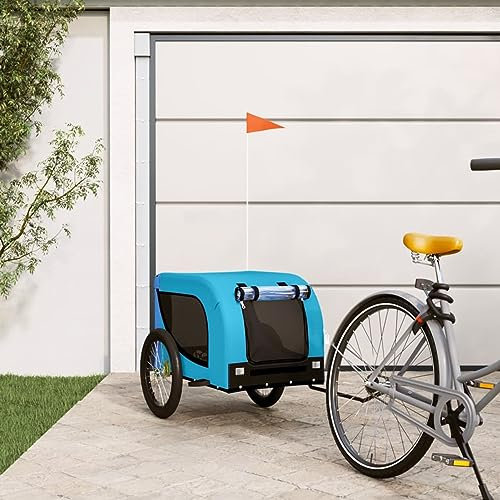 ShGaxin Fahrradanhänger Hunde Blau und Schwarz Oxford-Gewebe und Eisen, Fahrrad Anhänger, Lastenanhänger, Handwagen, Fahrrad-lastenanhänger, Lastenfahrrad